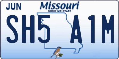 MO license plate SH5A1M