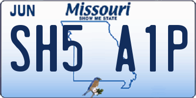 MO license plate SH5A1P