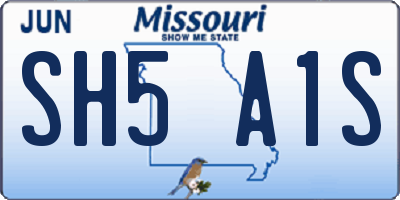 MO license plate SH5A1S