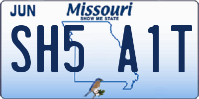 MO license plate SH5A1T
