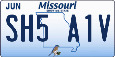 MO license plate SH5A1V