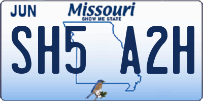 MO license plate SH5A2H