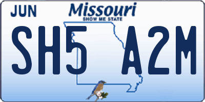 MO license plate SH5A2M