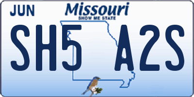 MO license plate SH5A2S