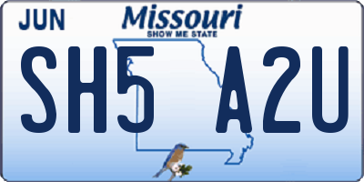 MO license plate SH5A2U
