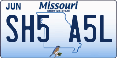 MO license plate SH5A5L