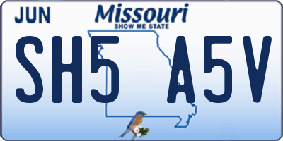 MO license plate SH5A5V