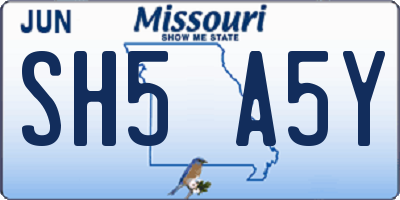 MO license plate SH5A5Y