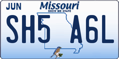 MO license plate SH5A6L