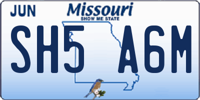 MO license plate SH5A6M