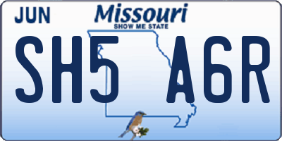 MO license plate SH5A6R