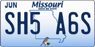 MO license plate SH5A6S