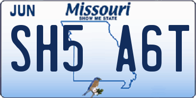 MO license plate SH5A6T