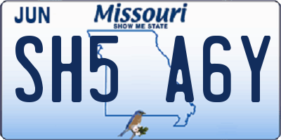 MO license plate SH5A6Y
