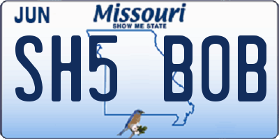 MO license plate SH5B0B