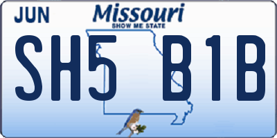 MO license plate SH5B1B