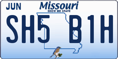 MO license plate SH5B1H