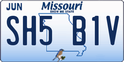 MO license plate SH5B1V