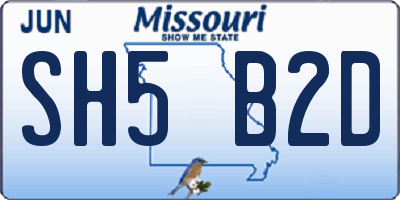 MO license plate SH5B2D