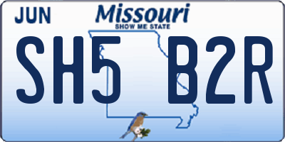 MO license plate SH5B2R