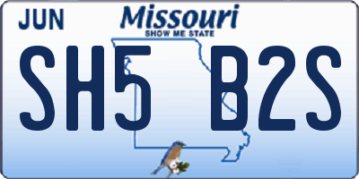 MO license plate SH5B2S