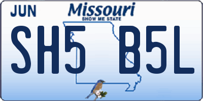 MO license plate SH5B5L