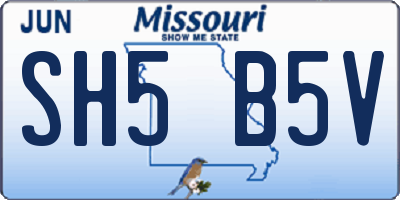 MO license plate SH5B5V