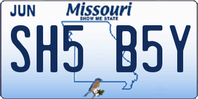 MO license plate SH5B5Y