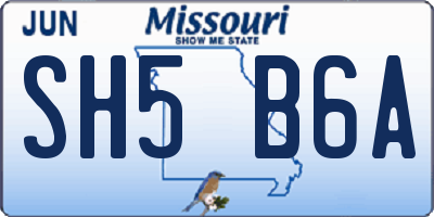 MO license plate SH5B6A
