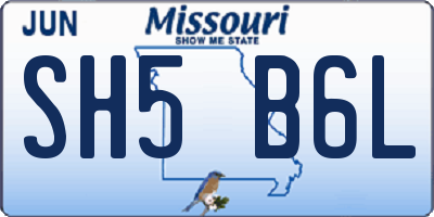 MO license plate SH5B6L