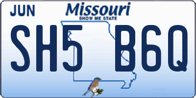 MO license plate SH5B6Q