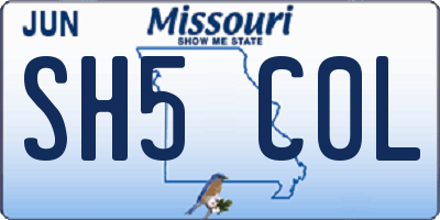 MO license plate SH5C0L