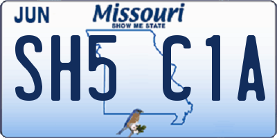 MO license plate SH5C1A