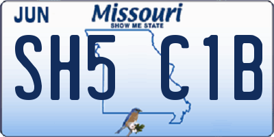 MO license plate SH5C1B