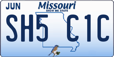 MO license plate SH5C1C