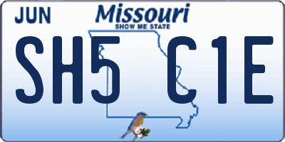 MO license plate SH5C1E