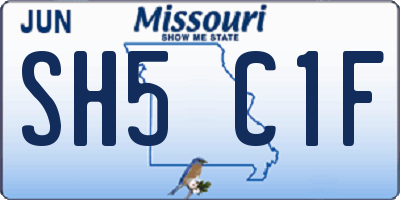 MO license plate SH5C1F