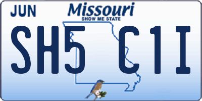 MO license plate SH5C1I