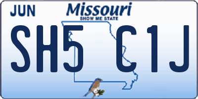 MO license plate SH5C1J