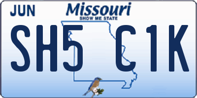 MO license plate SH5C1K