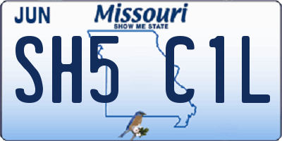 MO license plate SH5C1L