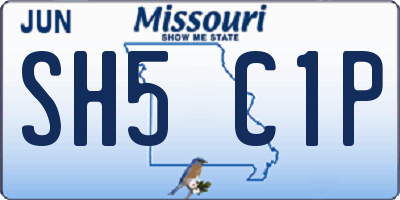 MO license plate SH5C1P