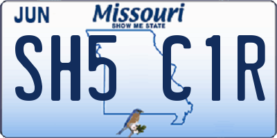 MO license plate SH5C1R