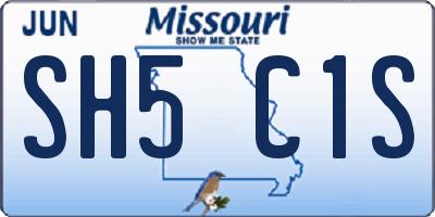 MO license plate SH5C1S