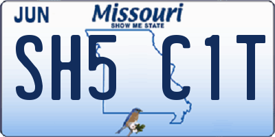 MO license plate SH5C1T