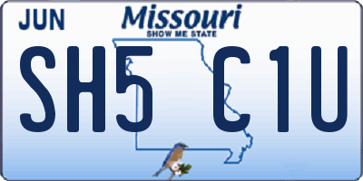 MO license plate SH5C1U