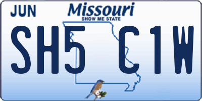 MO license plate SH5C1W
