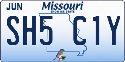 MO license plate SH5C1Y