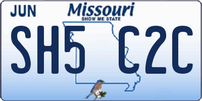 MO license plate SH5C2C
