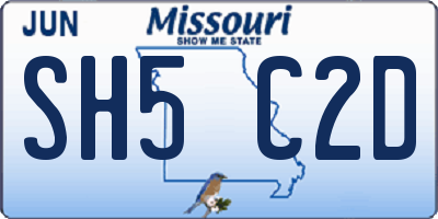 MO license plate SH5C2D